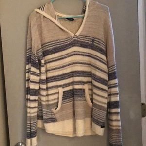 Lira gently worn blue and white  pancho